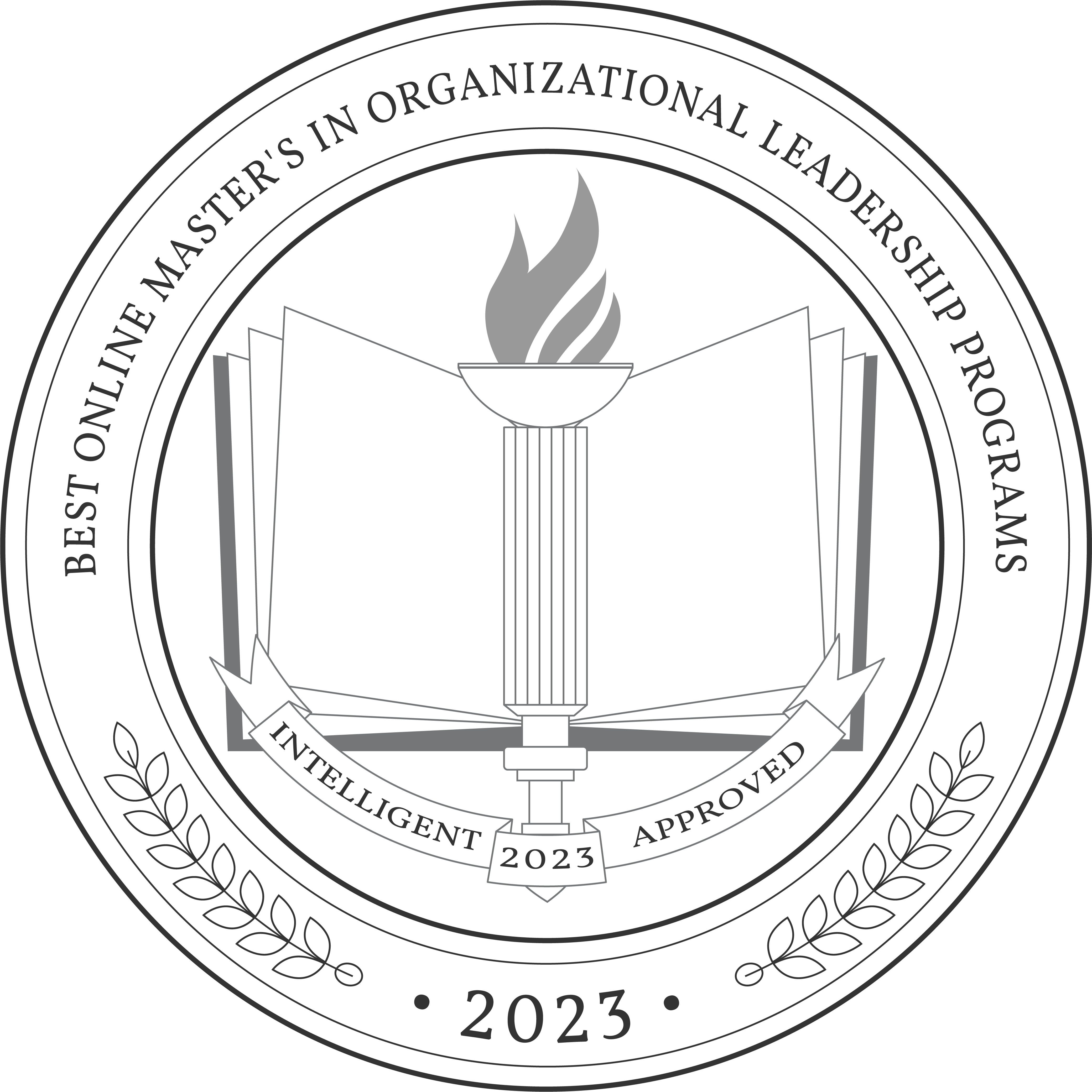 最佳在线组织领导硕士课程徽章