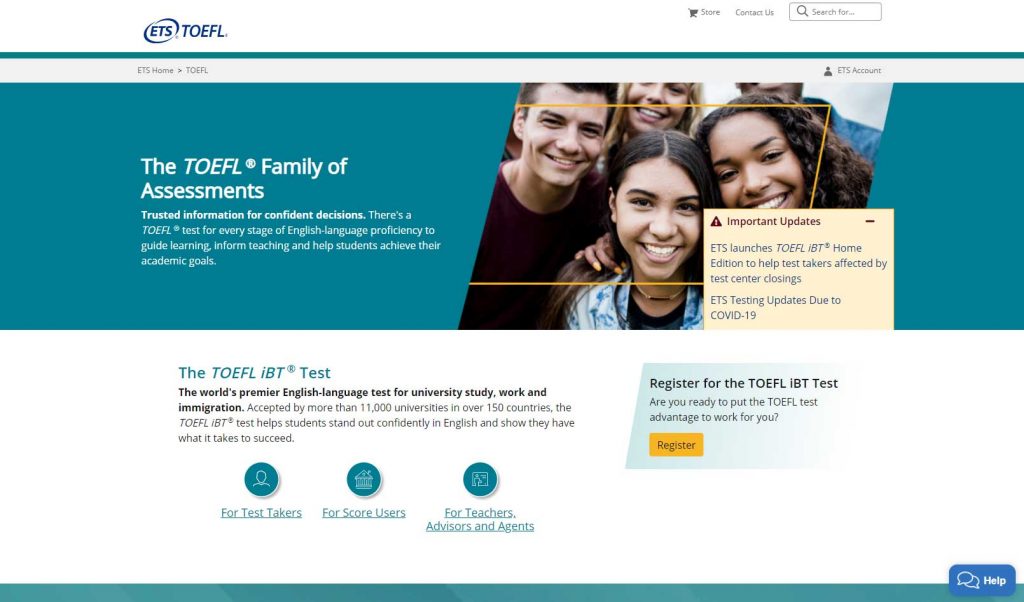 ETS-TOEFL Homepage
