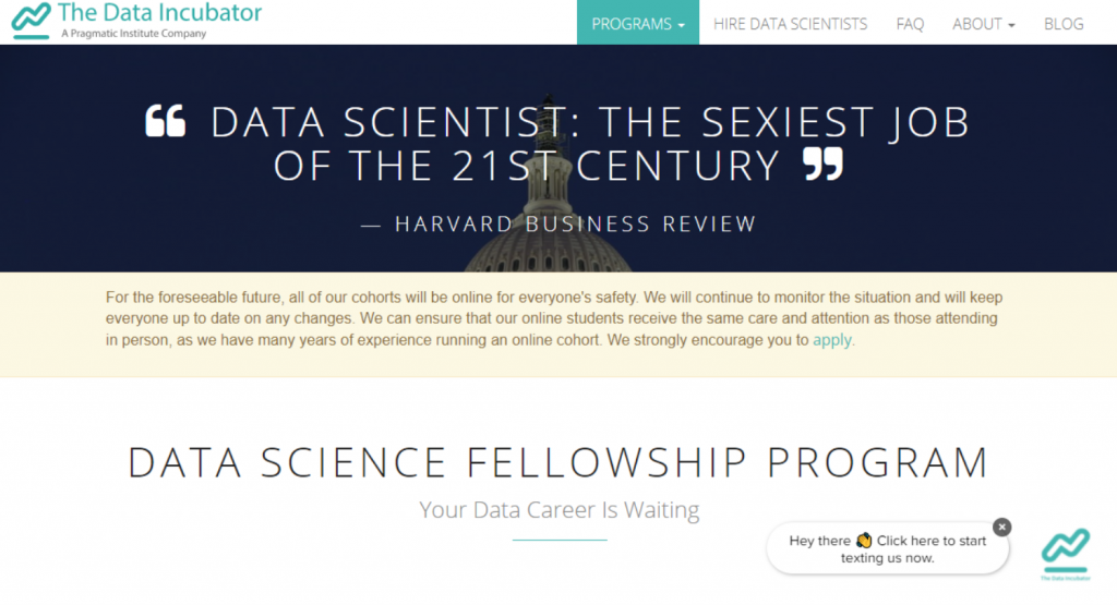 Data Science Fellowship Program by The Data Incubator