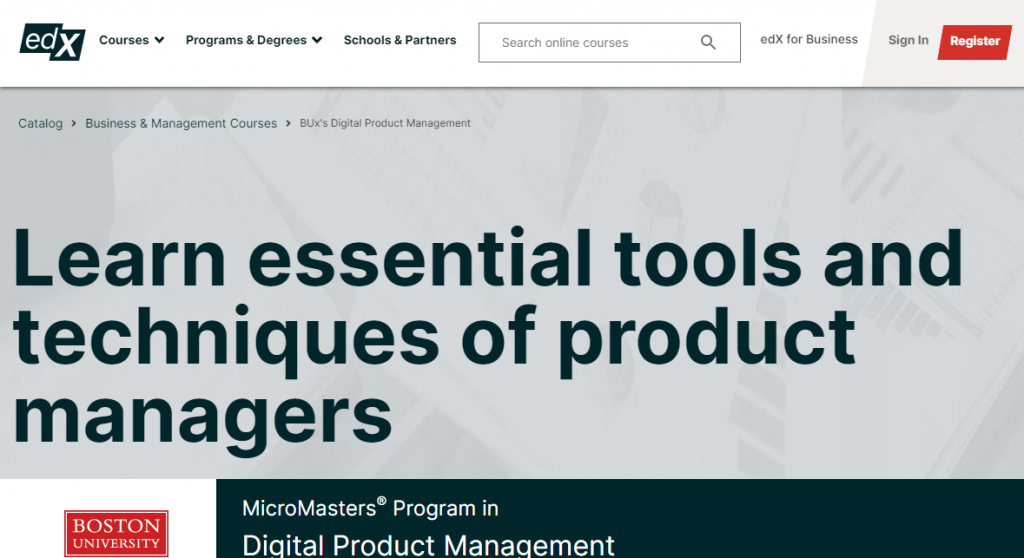 Digital Product Management MicroMasters Program by Boston University on edX