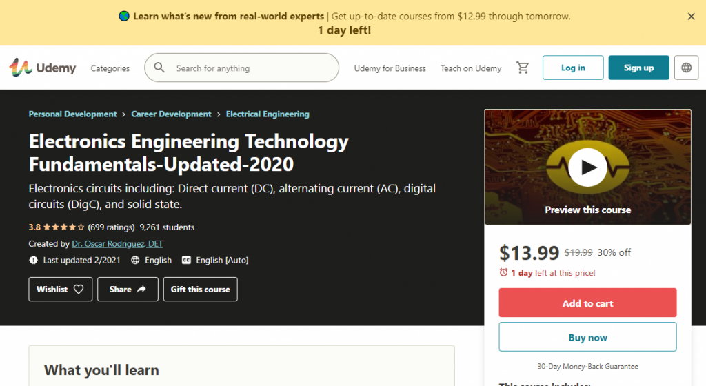Electronics Engineering Technology Fundamentals by Udemy