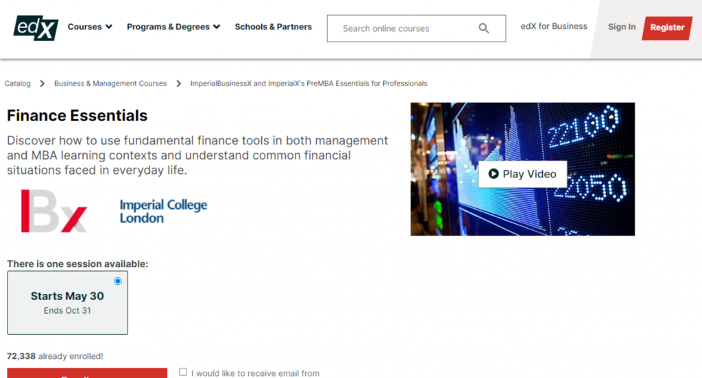 Finance Essentials on Edx
