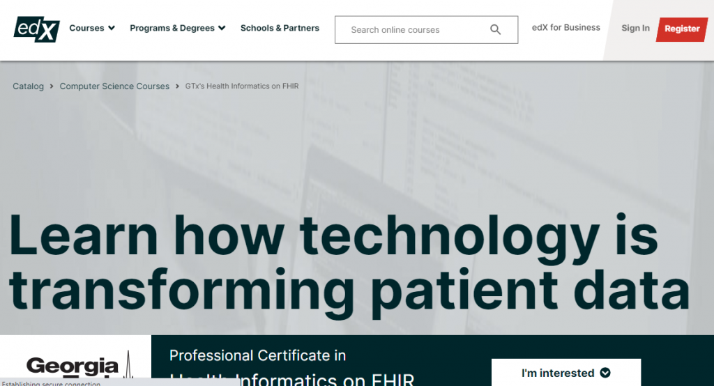 Health Informatics on FHIR by Georgia Tech on edX