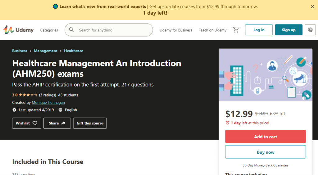 Healthcare Management an Introduction by Udemy