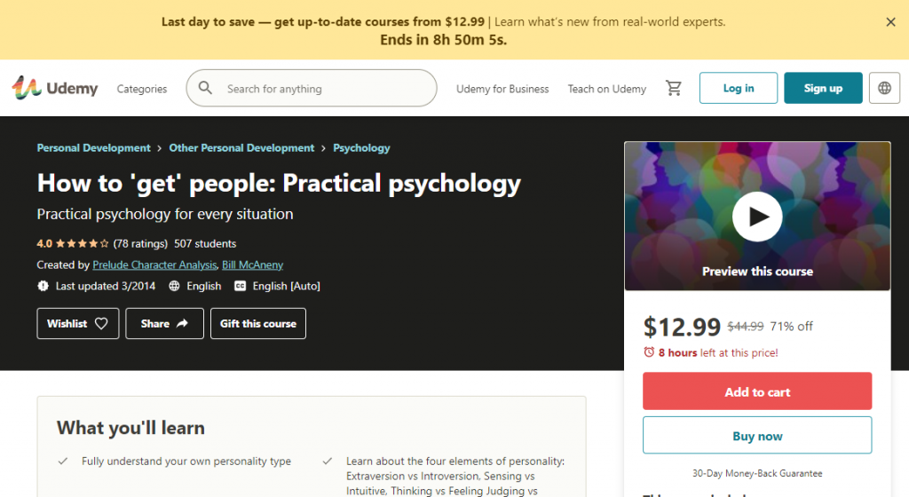 How to Get People Practical Psychology on Udemy