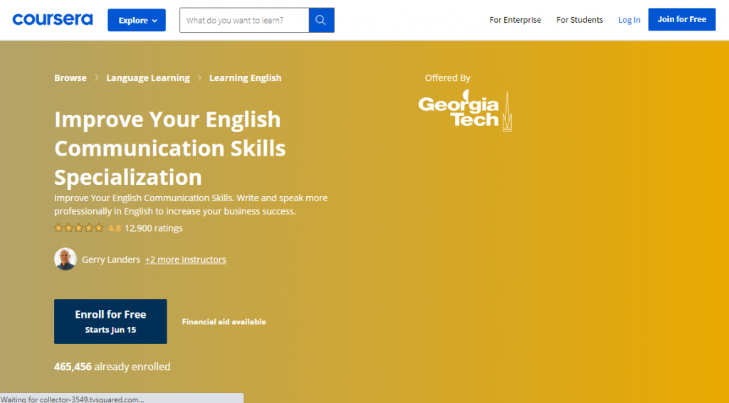 Improve Your English Communication Skills Specialization by Coursera