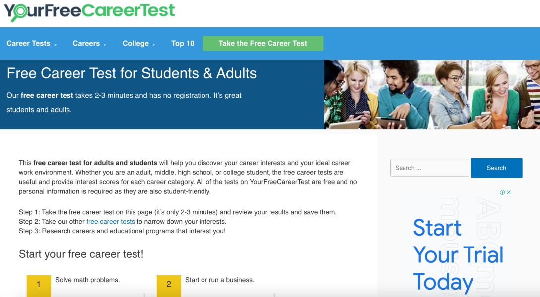 Your Free Career Test - Free Career Test