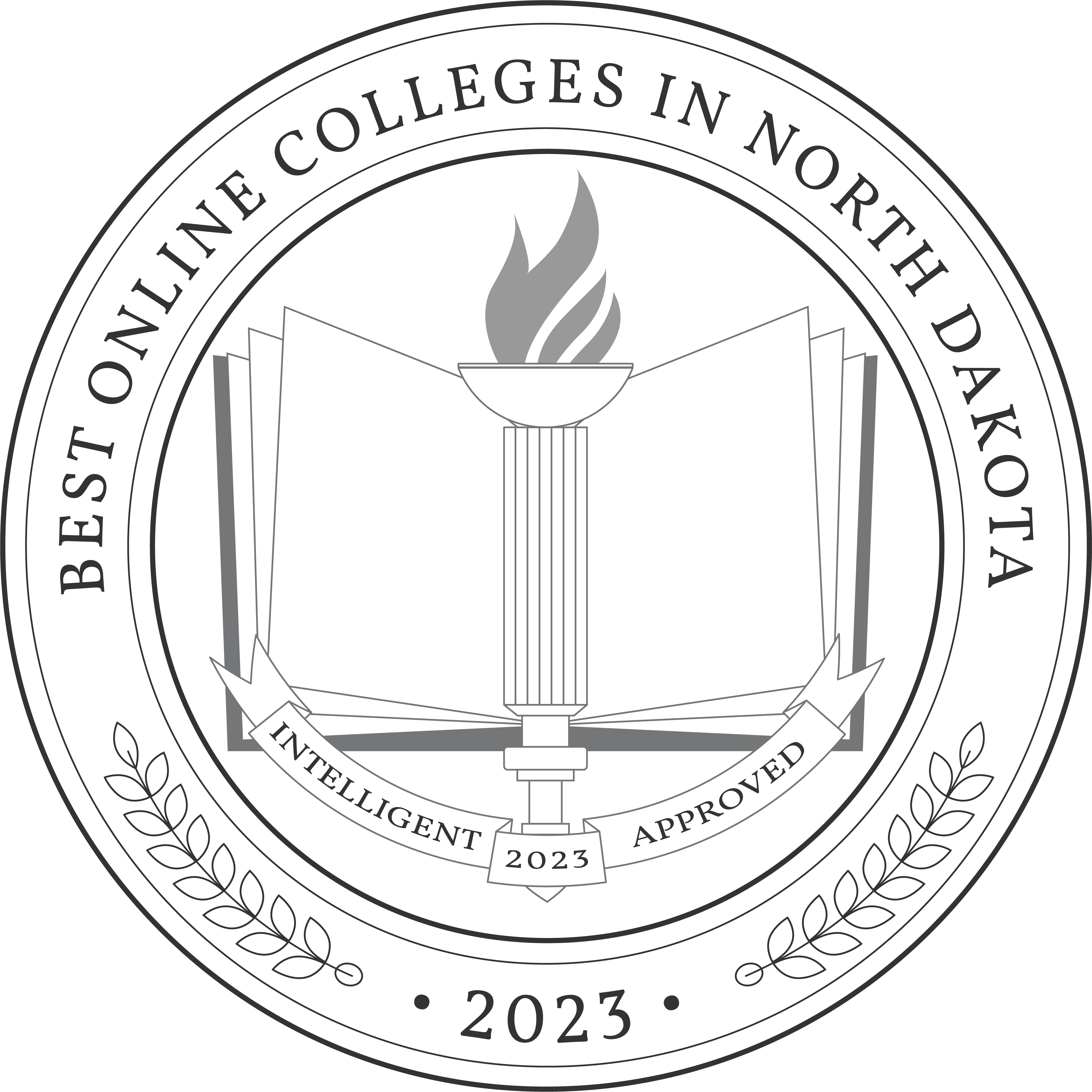 Best Online Colleges in North Dakota Badge 2023