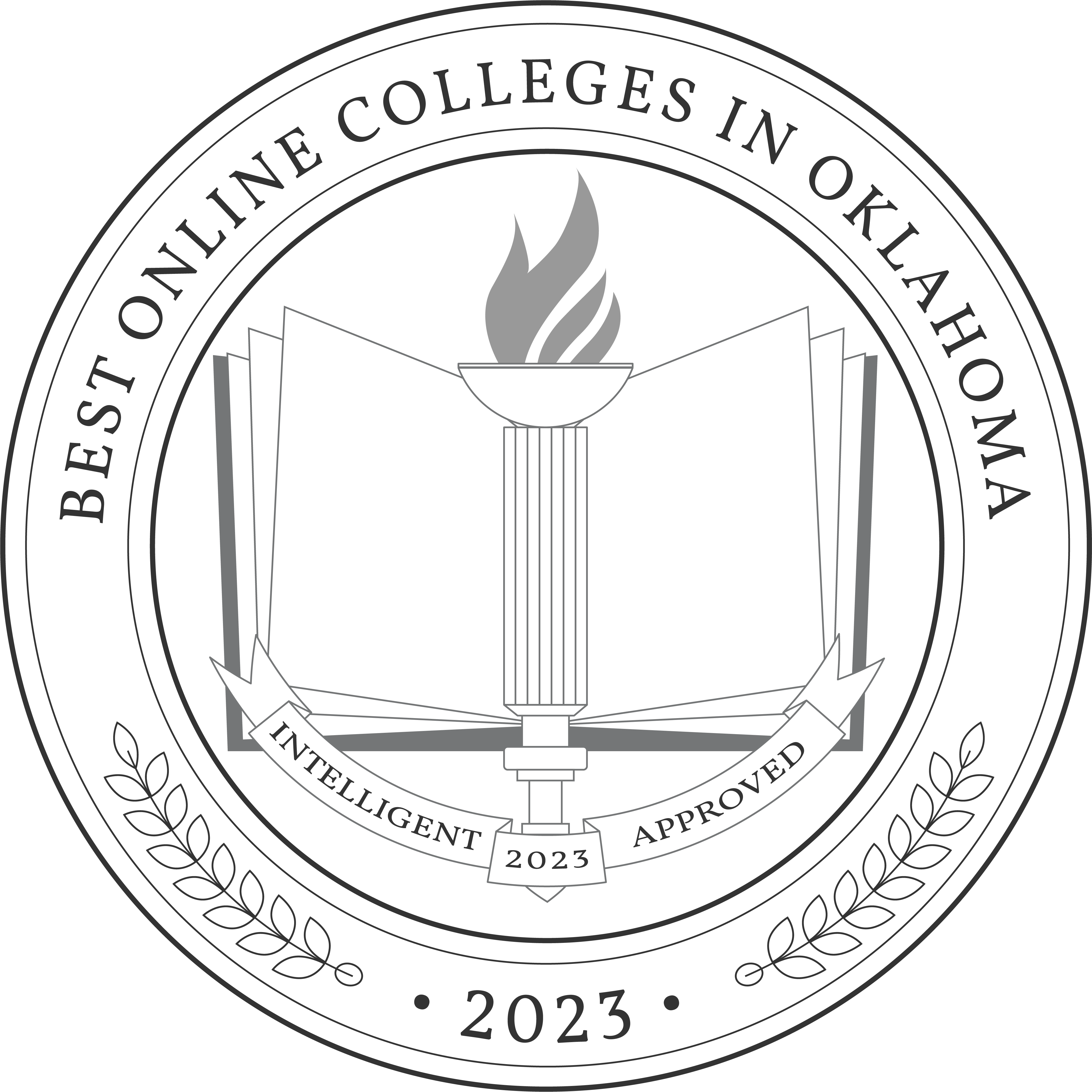 Best Online Colleges in Oklahoma Badge 2023