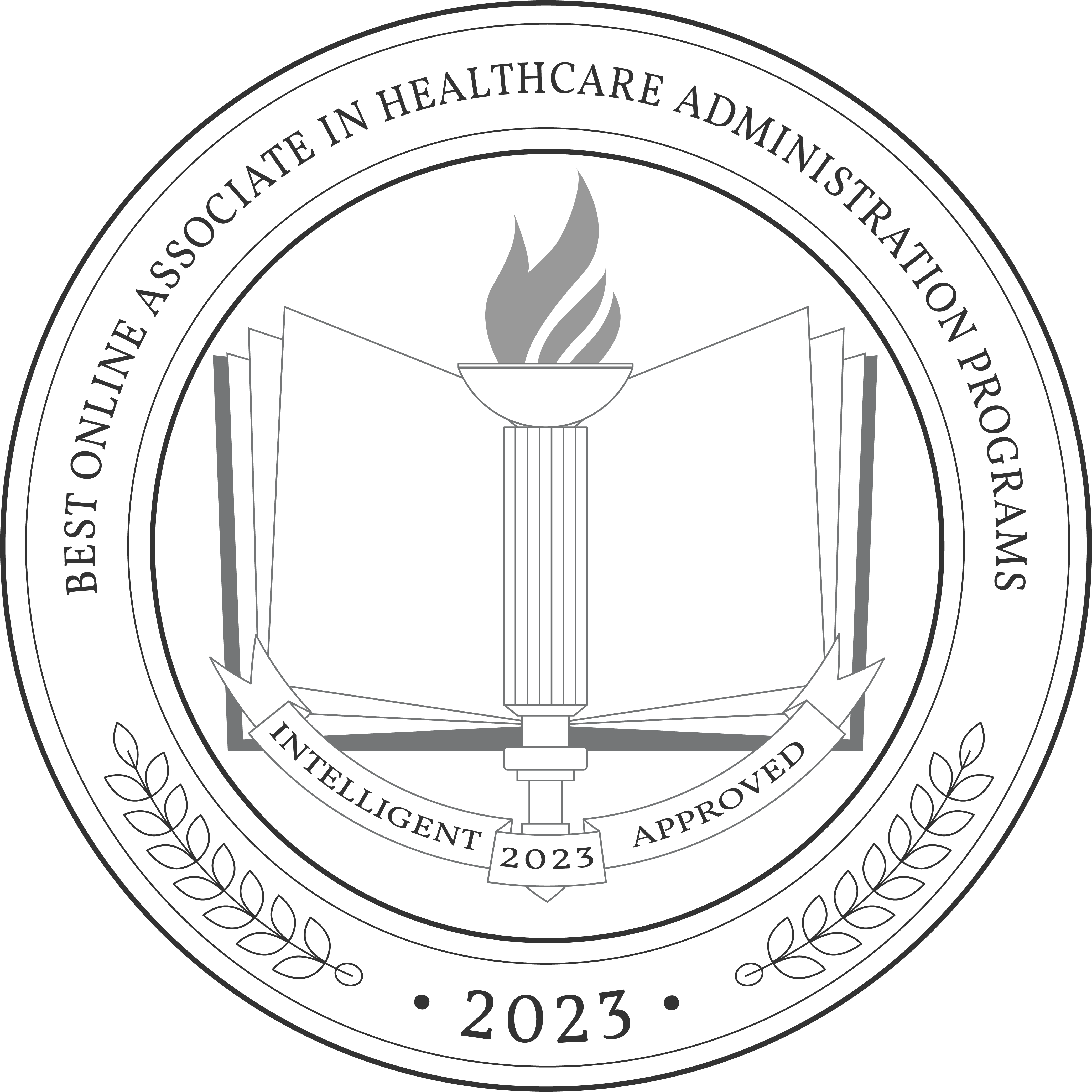 Best Online Associate in Healthcare Administration Programs badge