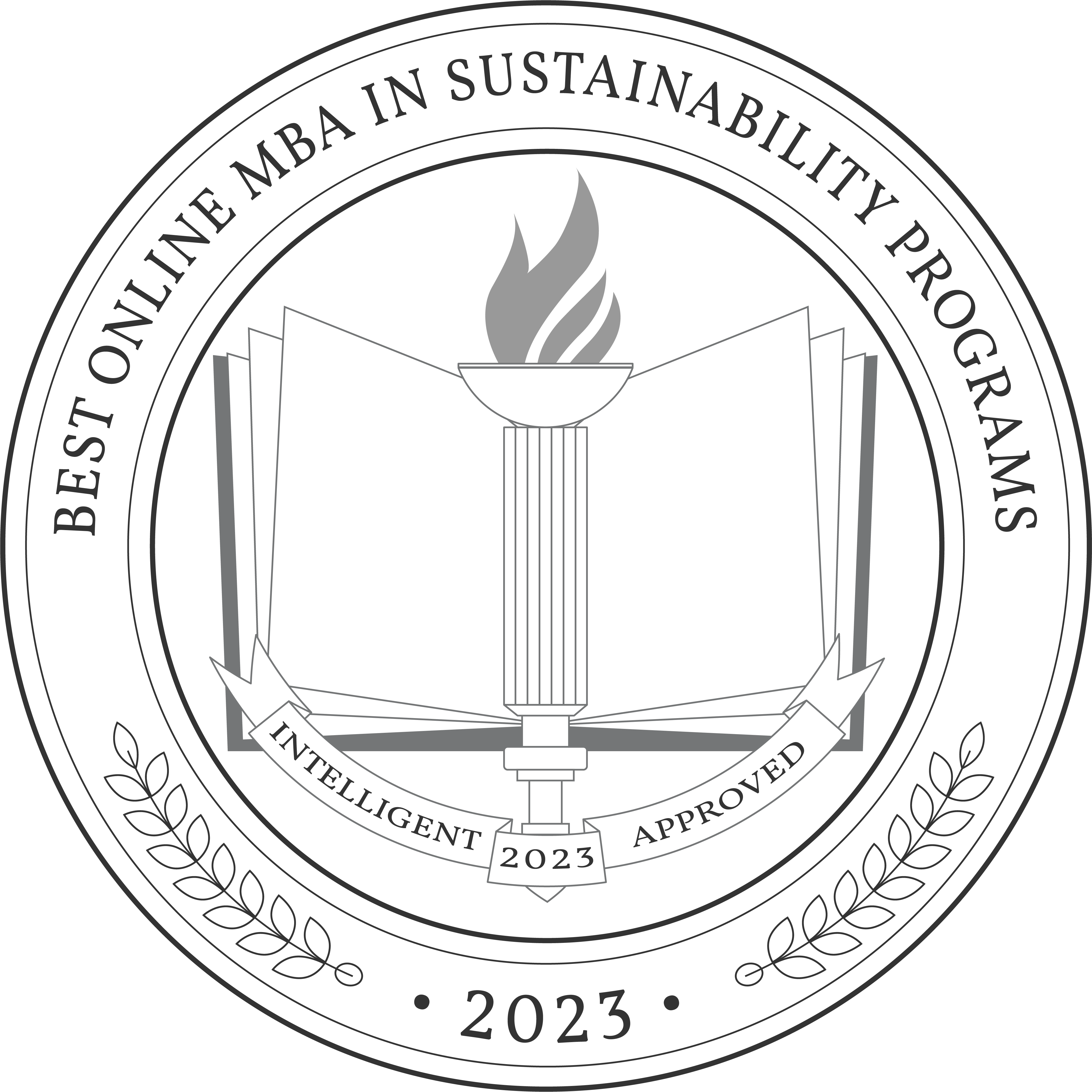Best Online MBA in Sustainability Programs badge
