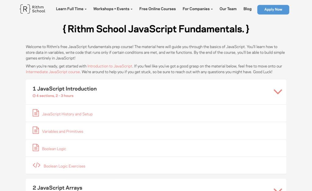 Rithm JavaScript Fundamentals