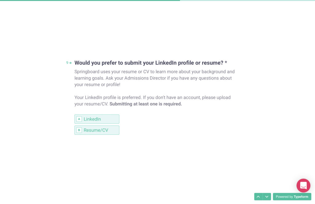 Submit Your LinkedIn Account Option